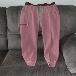 mauve pink figs petite large jogger bottoms